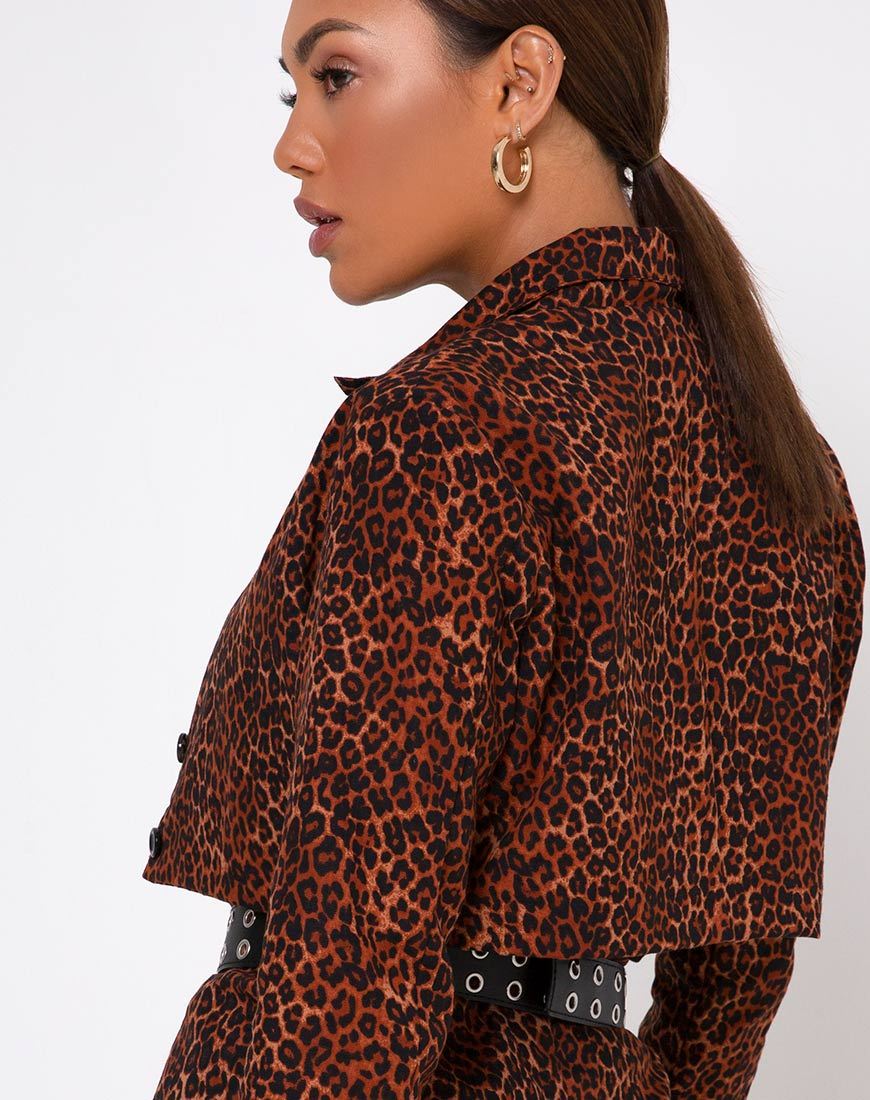 Imagen de Noly Cropped Blazer en Ditsy Leopard Naranja