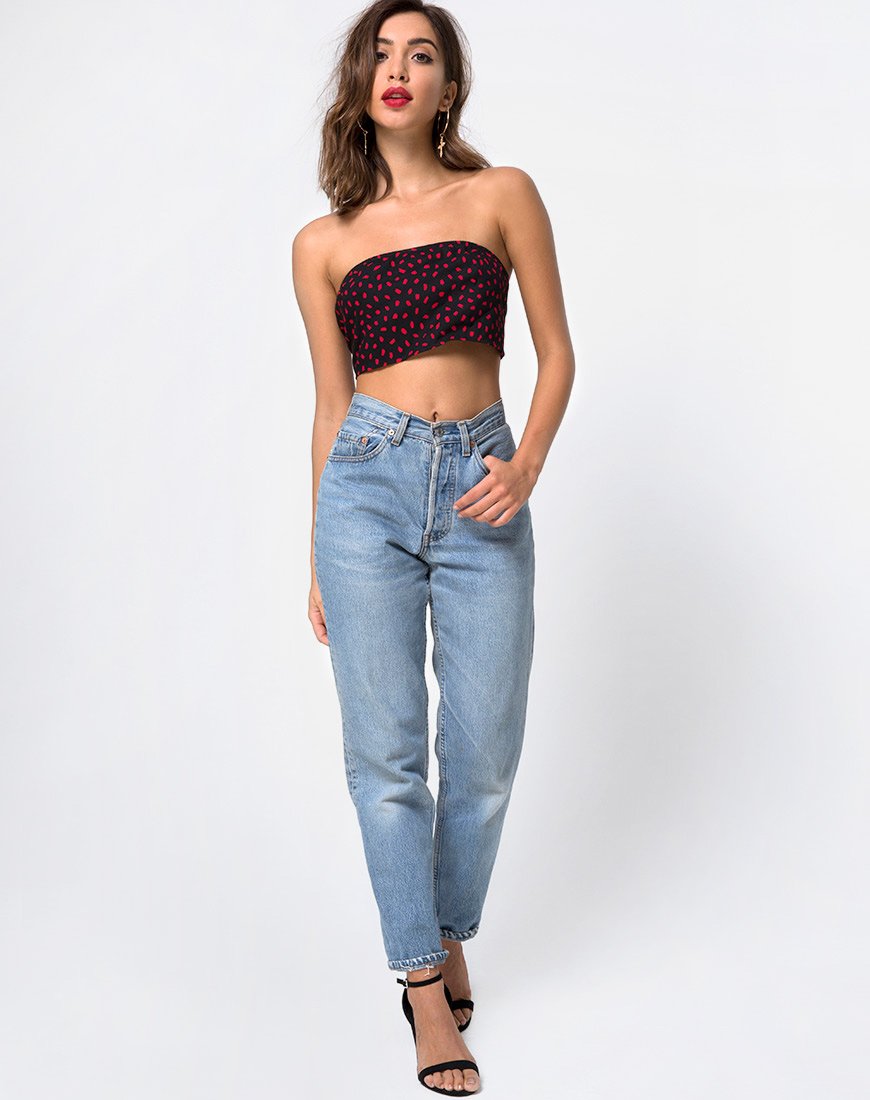 Imagen de Nolia Camiseta de tirantes Mini Diana Dot Negra y Roja