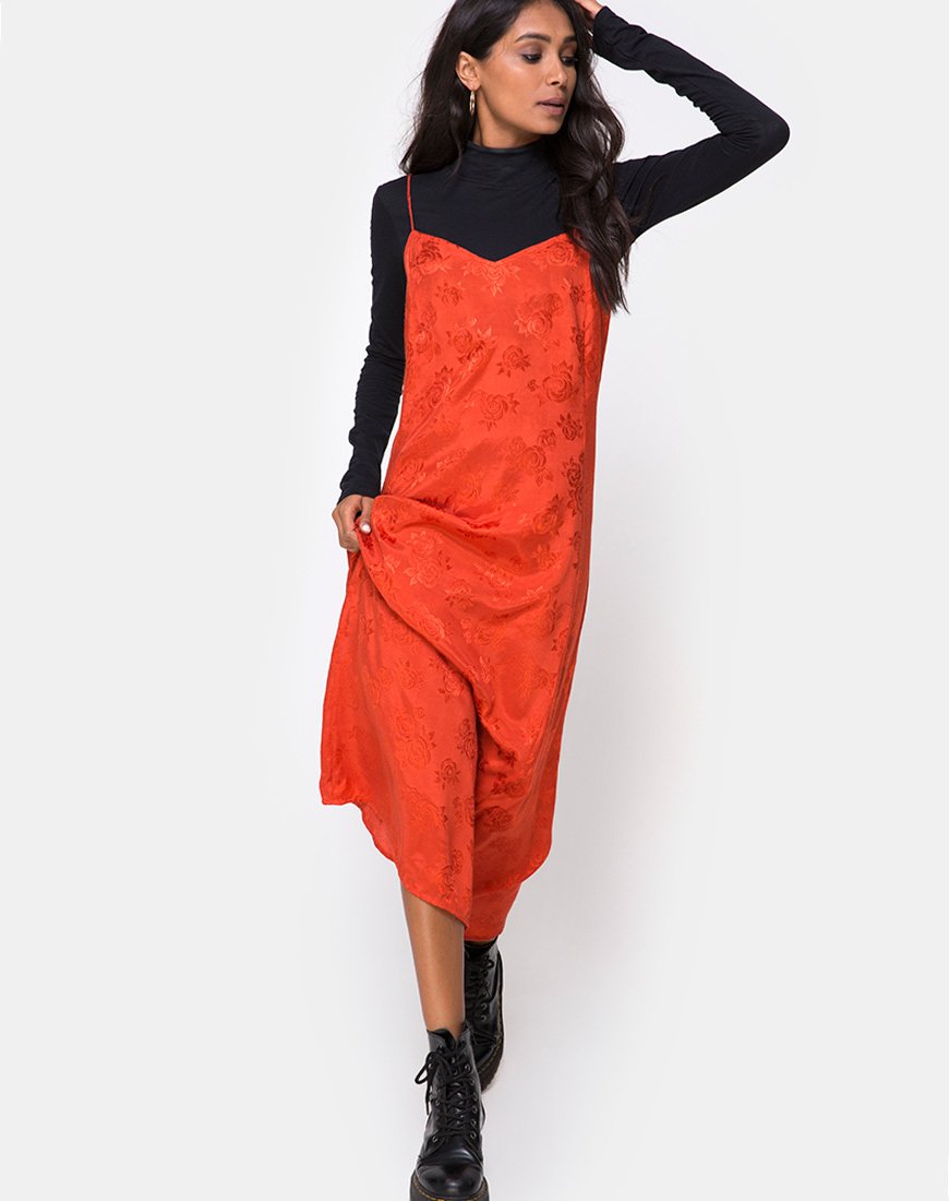 Vestido Nolity Midi de satén rosa óxido
