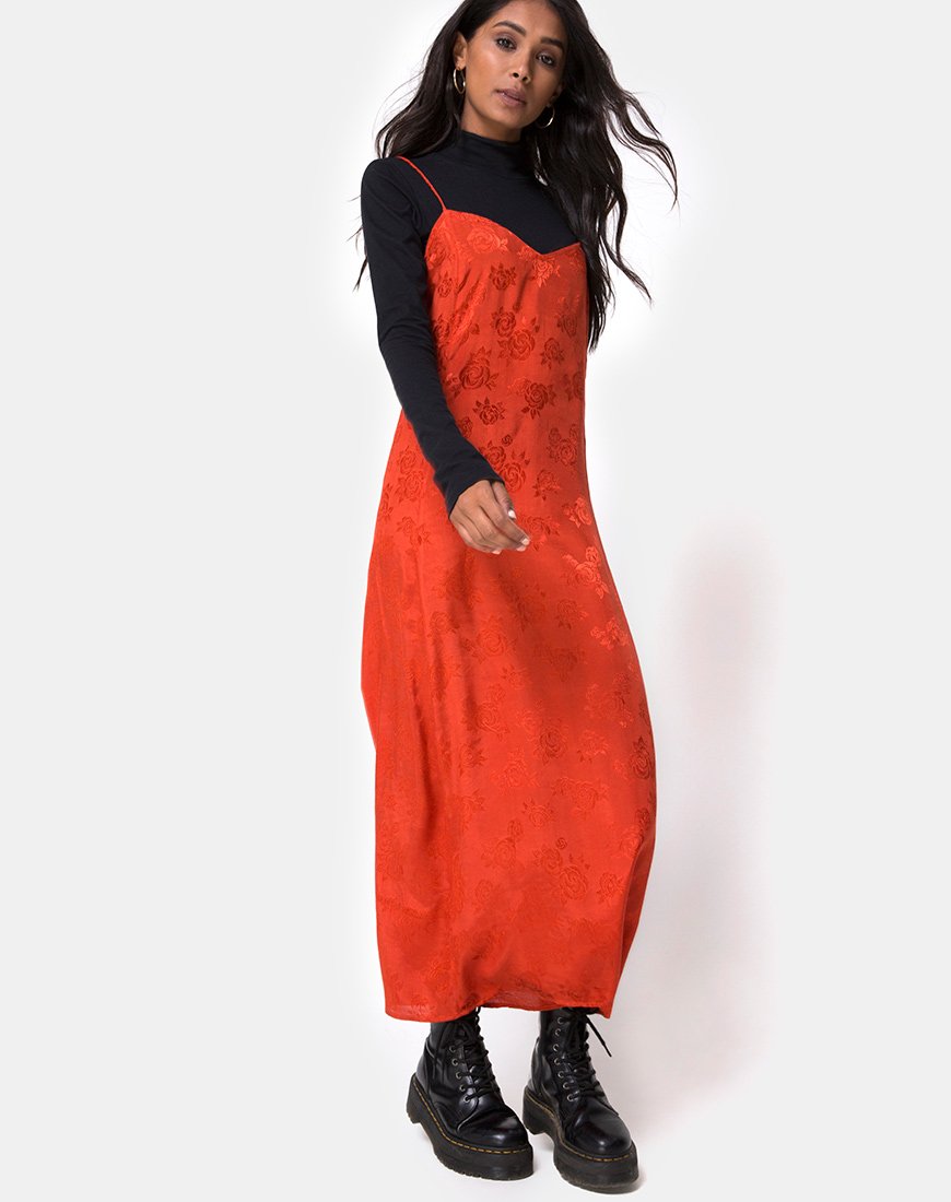 Imagen del vestido Nolity Midi de satén Rosa óxido