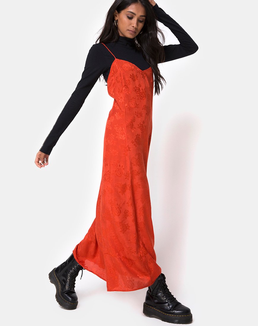 Vestido Nolity Midi de satén rosa óxido