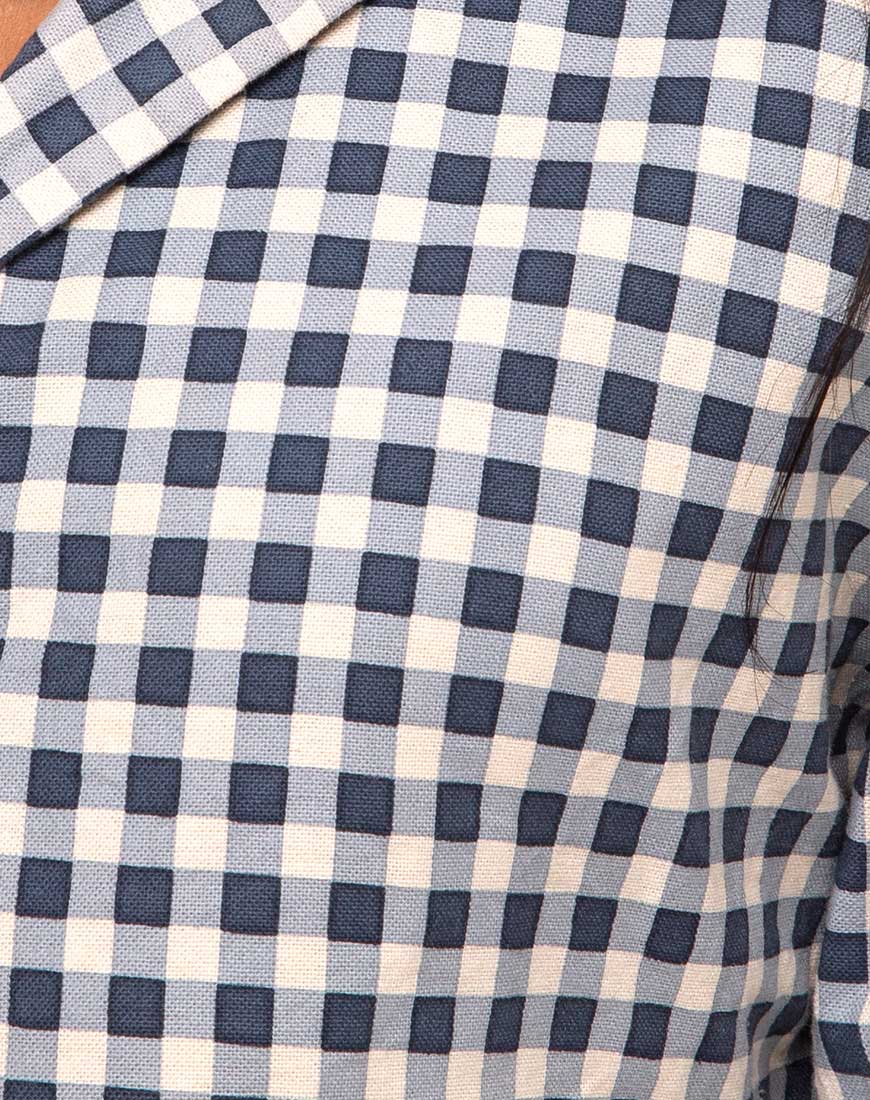Imagen de Noly Cropped Blazer en Gingham Crema