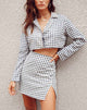 Imagen de Noly Cropped Blazer en Gingham Crema