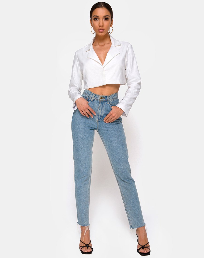 Imagen de Noly Cropped Blazer en marfil