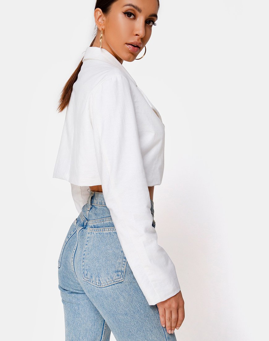 Imagen de Noly Cropped Blazer en marfil