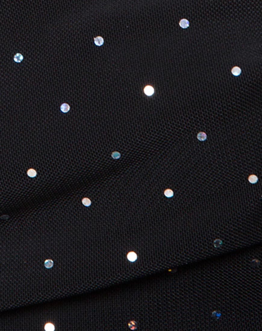 Imagen de Nomi Off The Shoulder Bodice in Net Crystal Negro