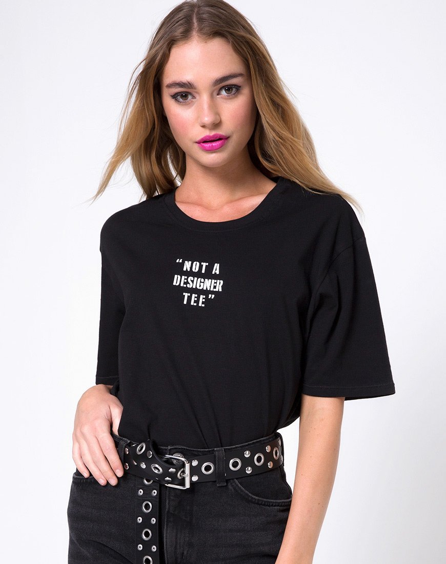 Camiseta básica oversize en Not a Designer Negro