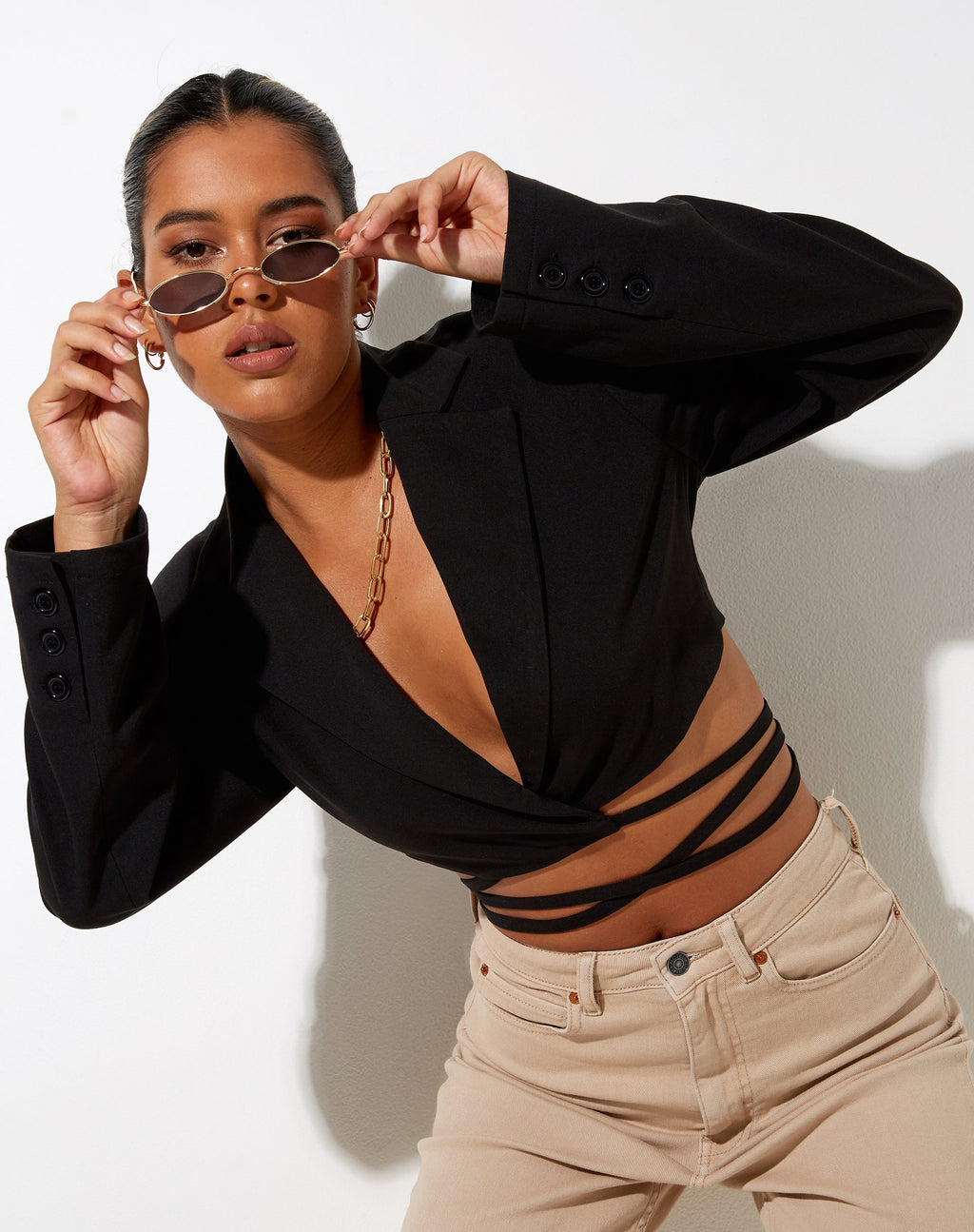 Notus Cropped Blazer Negro