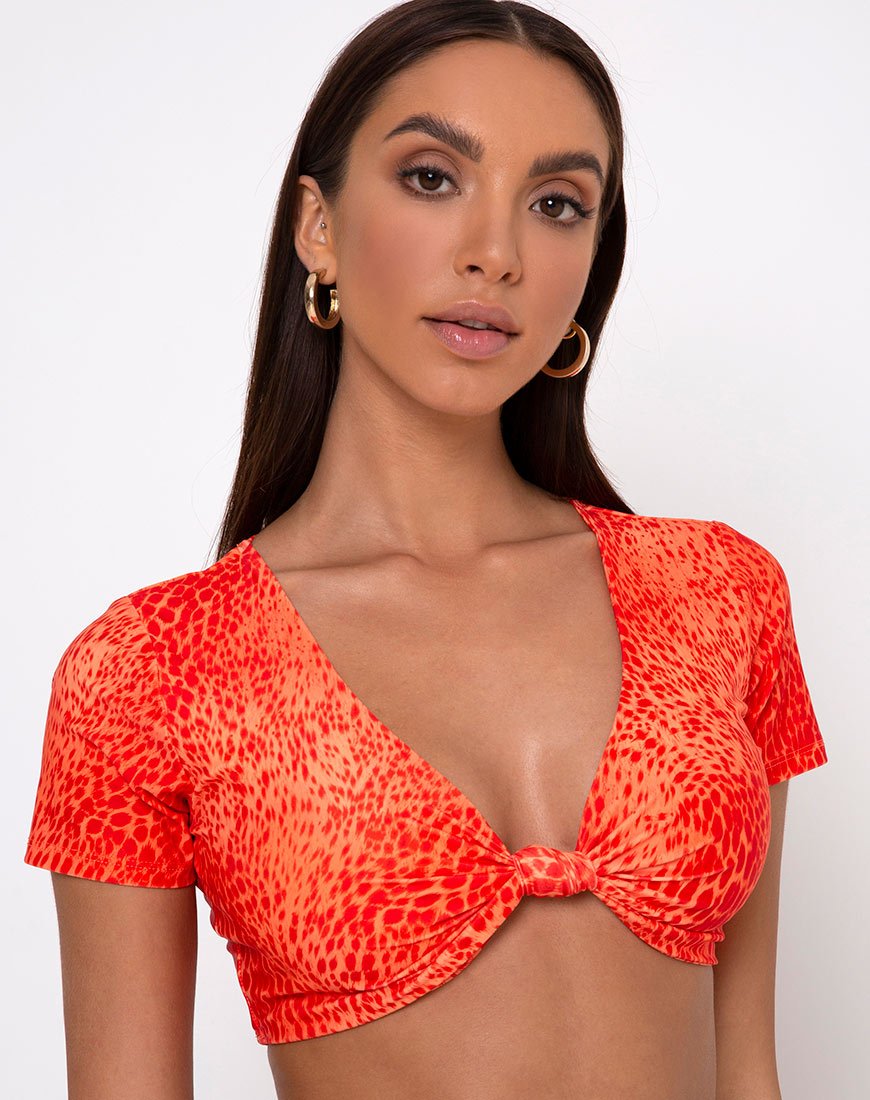 Imagen del sujetador de bikini Notya en leopardo arena naranja