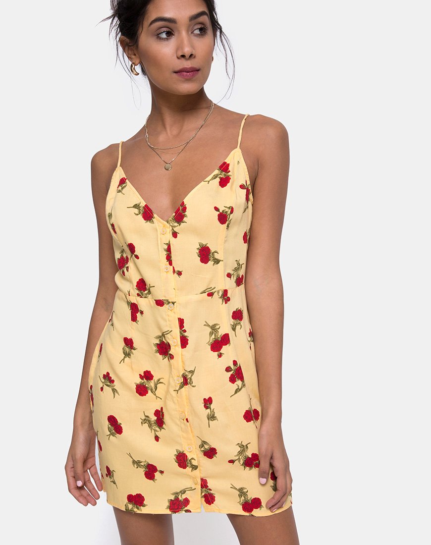 Vestido Novia Slip en Falling Rose Yellow