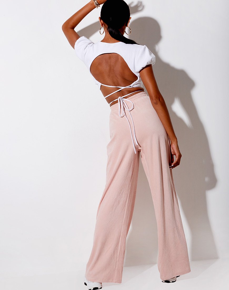 Imagen de Obeli Pantalones de terciopelo de canalé rosa claro