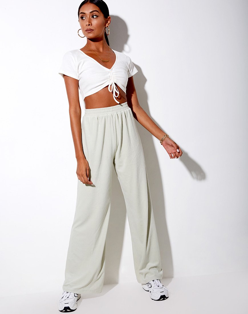 Imagen de Obeli Pantalones de terciopelo Rib Menta