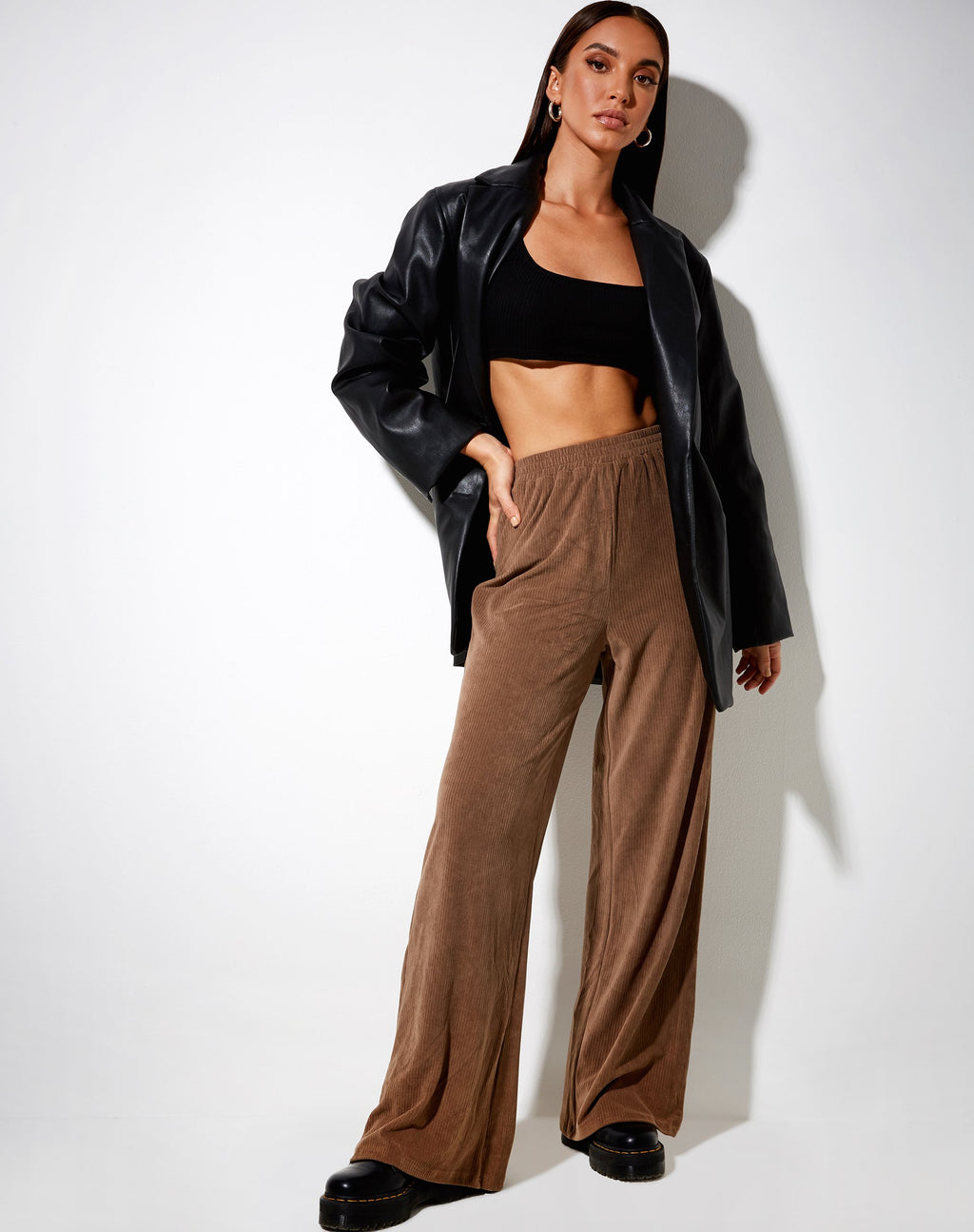 Pantalón Obeli de terciopelo Rib Marrón tostado