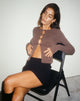 imagen de Odara Long Sleeve Top en Bitter Chocolate