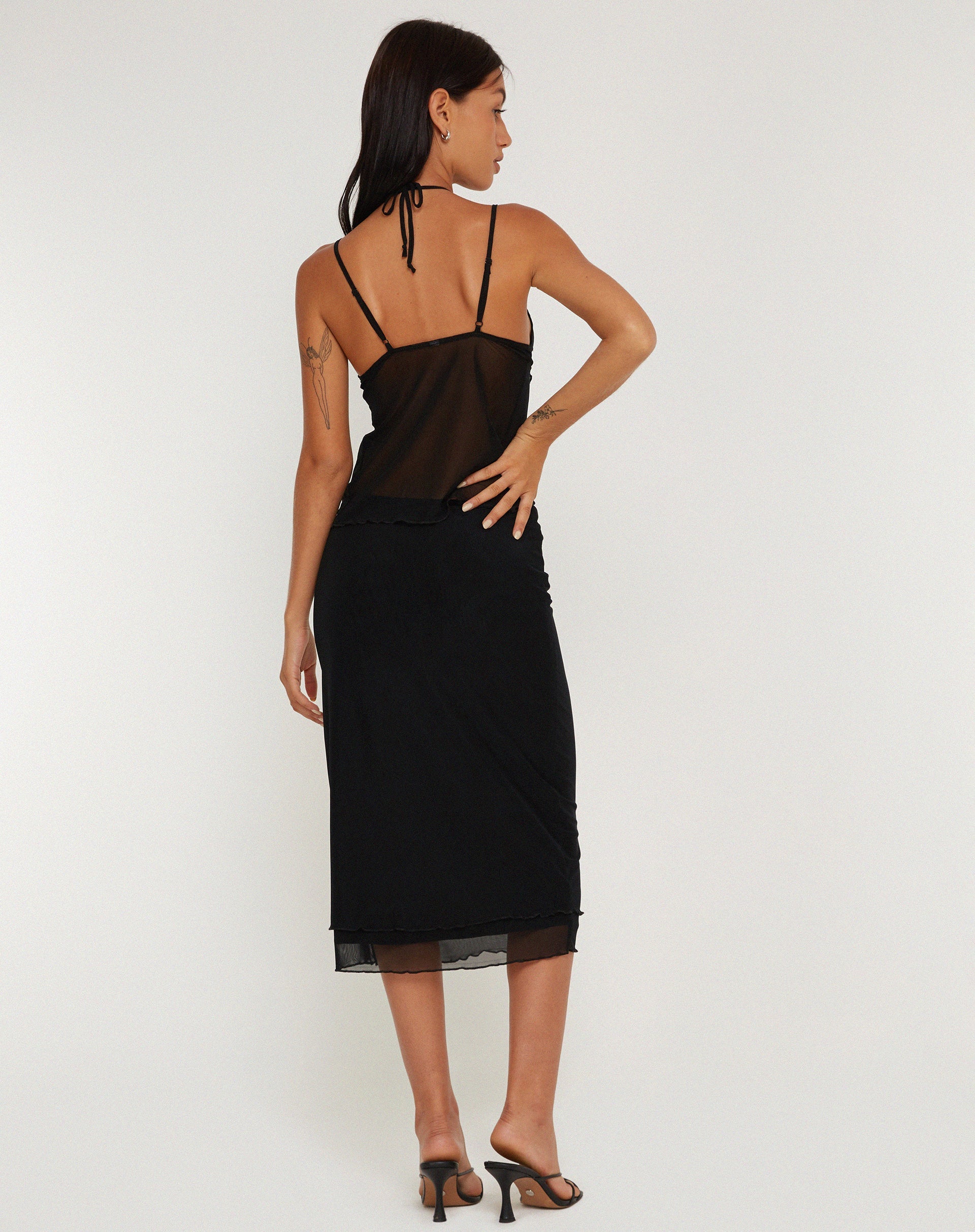 imagen de Olgira Mesh Halterneck Vest Top en Negro