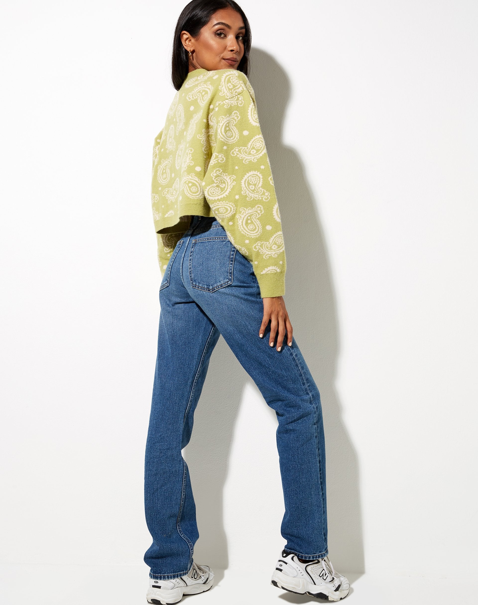 Imagen de Olina Cropped Cardi en punto Persian Night Sage