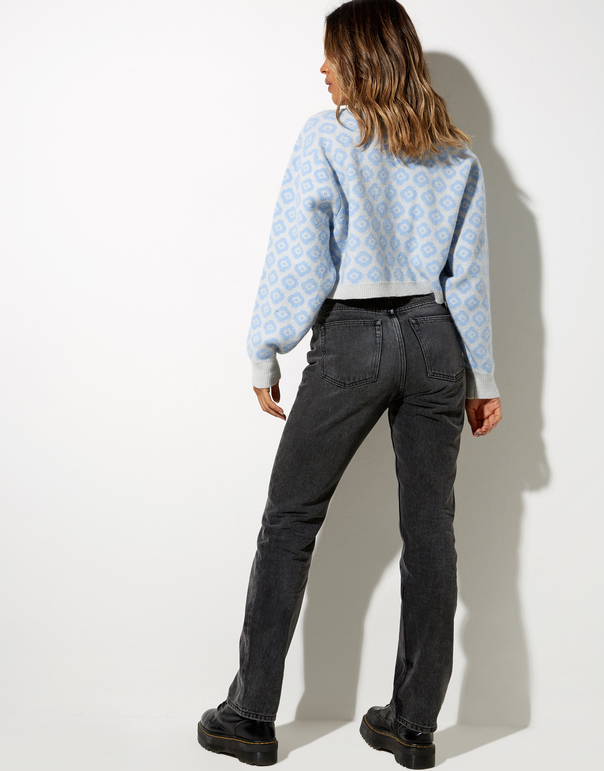 Imagen de Olina Cropped Cardi en punto Tonal Blue Daisy