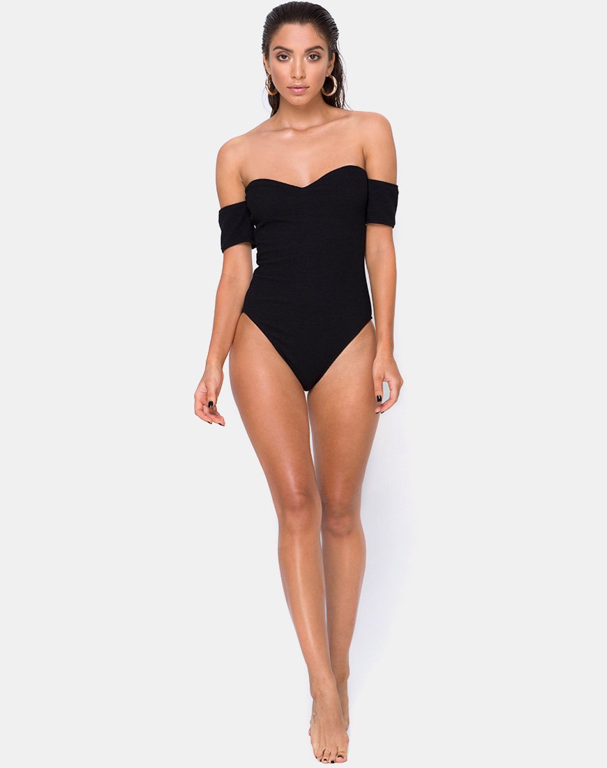 Imagen del bañador Ona en Crinkle Rib Negro