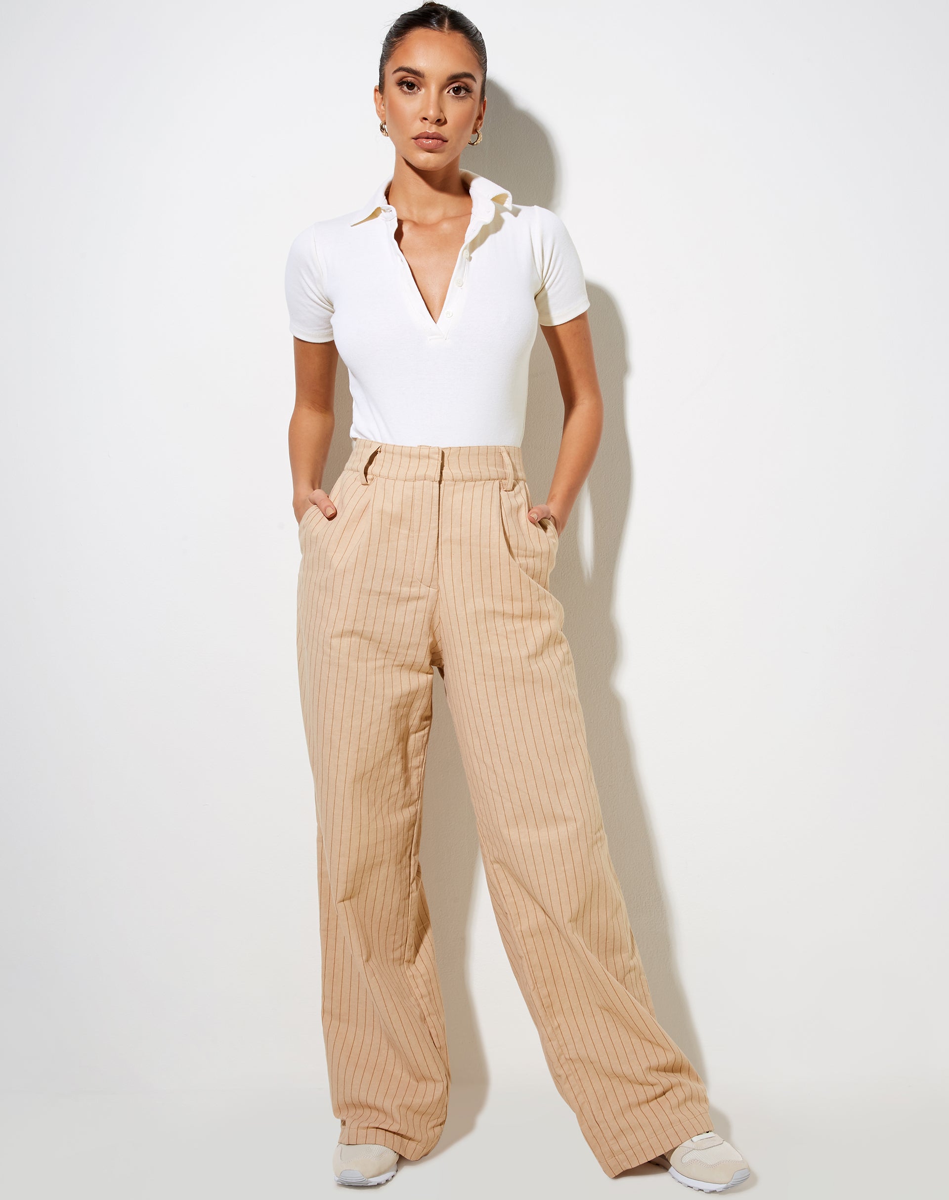 Imagen de Onfal Pantalón ancho a rayas lápiz