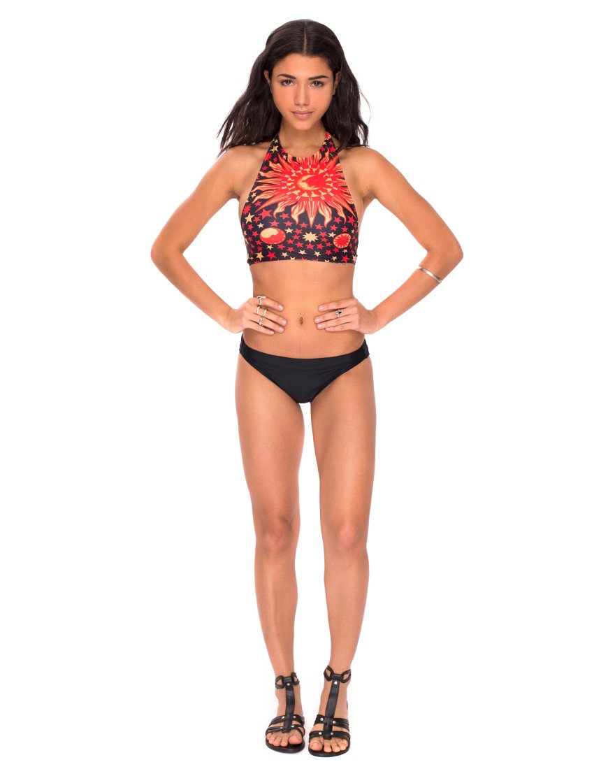 Imagen de la braguita de bikini On Point en Flaming Skies Negro