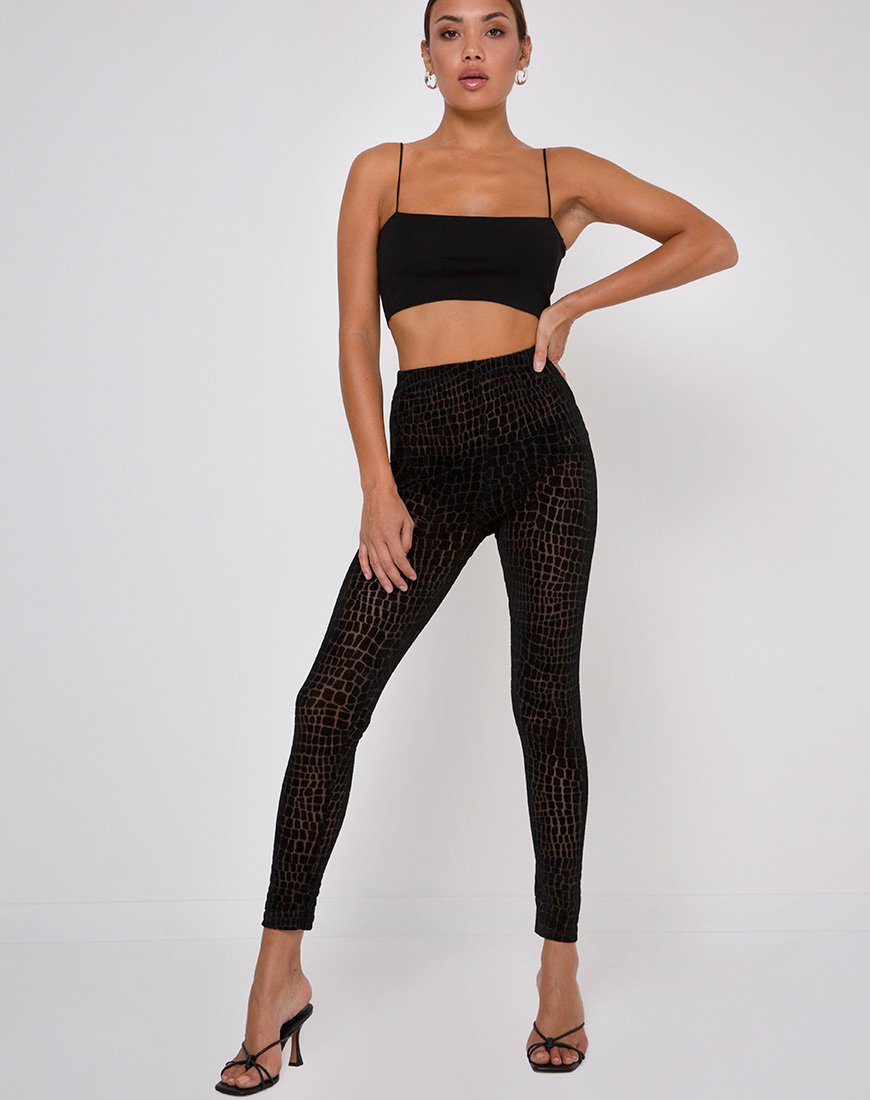 Leggings Oria en Croc Flock Negro