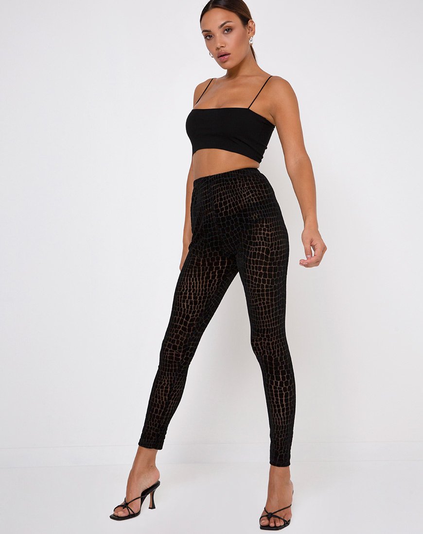 Imagen de Oria Leggings en Croc Flock Negro