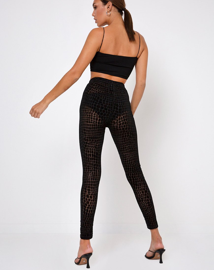 Imagen de Oria Leggings en Croc Flock Negro