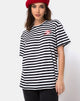 Imagen de Oversize Basic Tee in Black and White Stripe with Cherub Embro