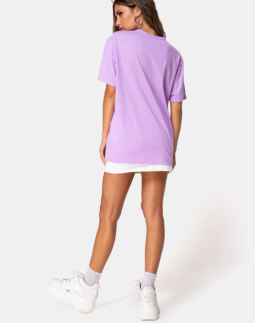 Imagen de Oversize Basic Tee in Lilac with Angel Embro