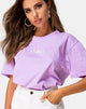 Imagen de Oversize Basic Tee in Lilac with Angel Embro