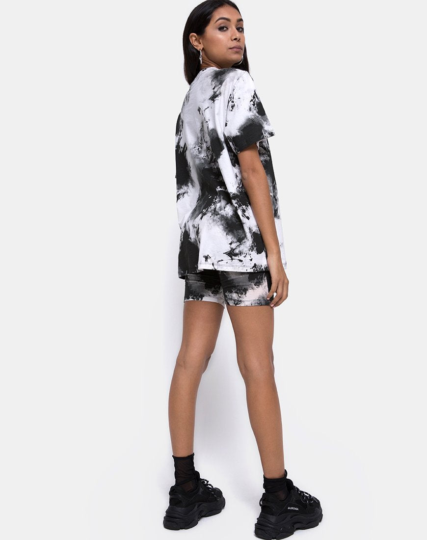 Imagen de Oversize Basic Tee in Mono tie Dye Black and White