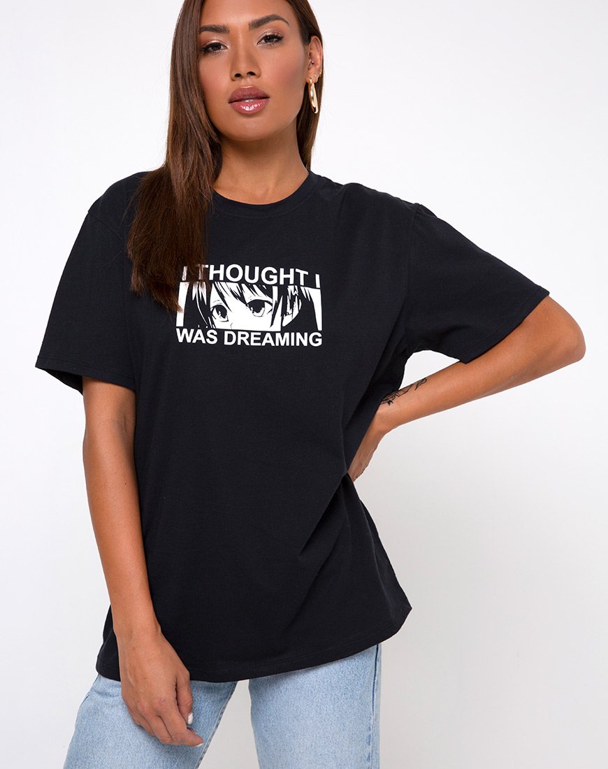 Imagen de Oversized Basic Tee en I thought I was dreaming Negro de Motel