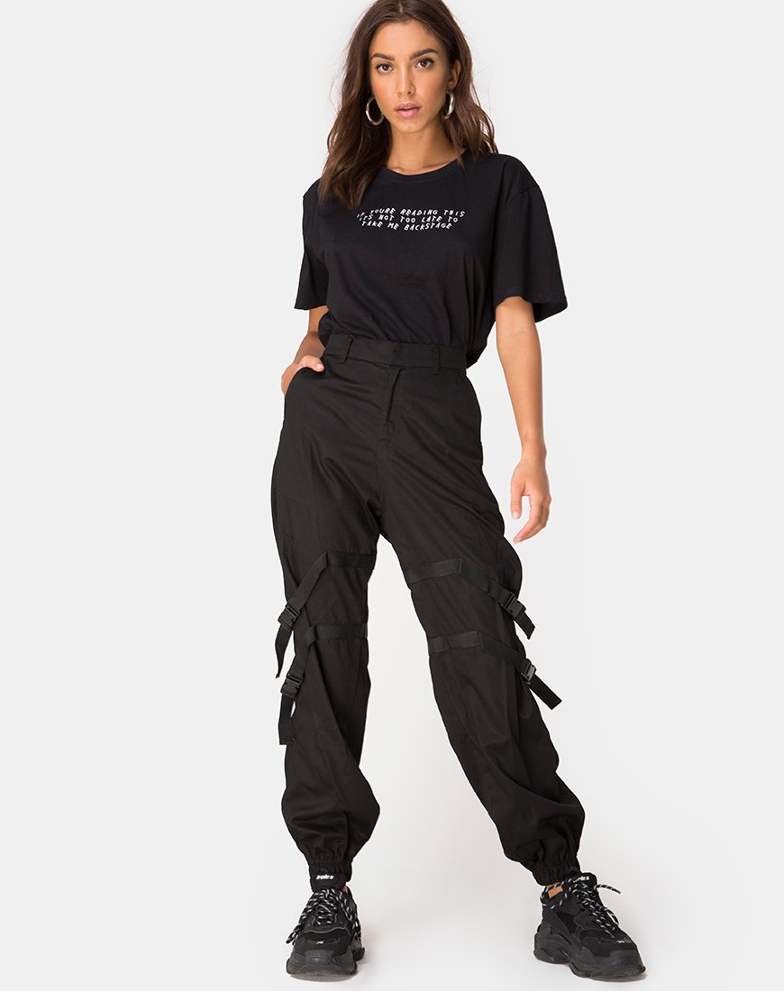 Imagen de Oversize Black Tee in Black on Tour staff by Motel