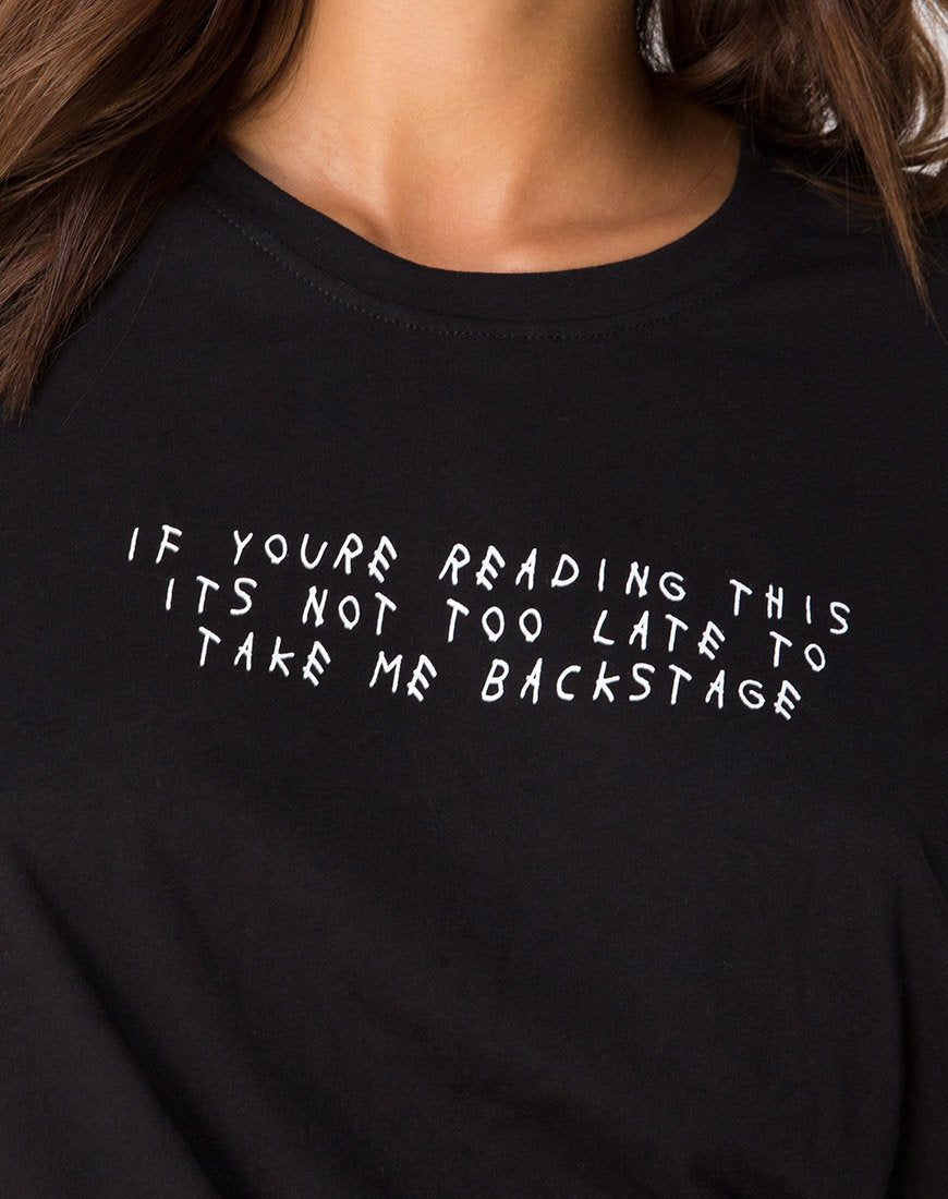 Imagen de Oversize Black Tee in Black on Tour staff by Motel