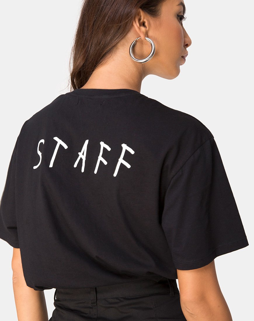 Imagen de Oversize Black Tee in Black on Tour staff by Motel