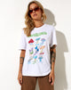Imagen de Oversize Basic Tee in White Champignons