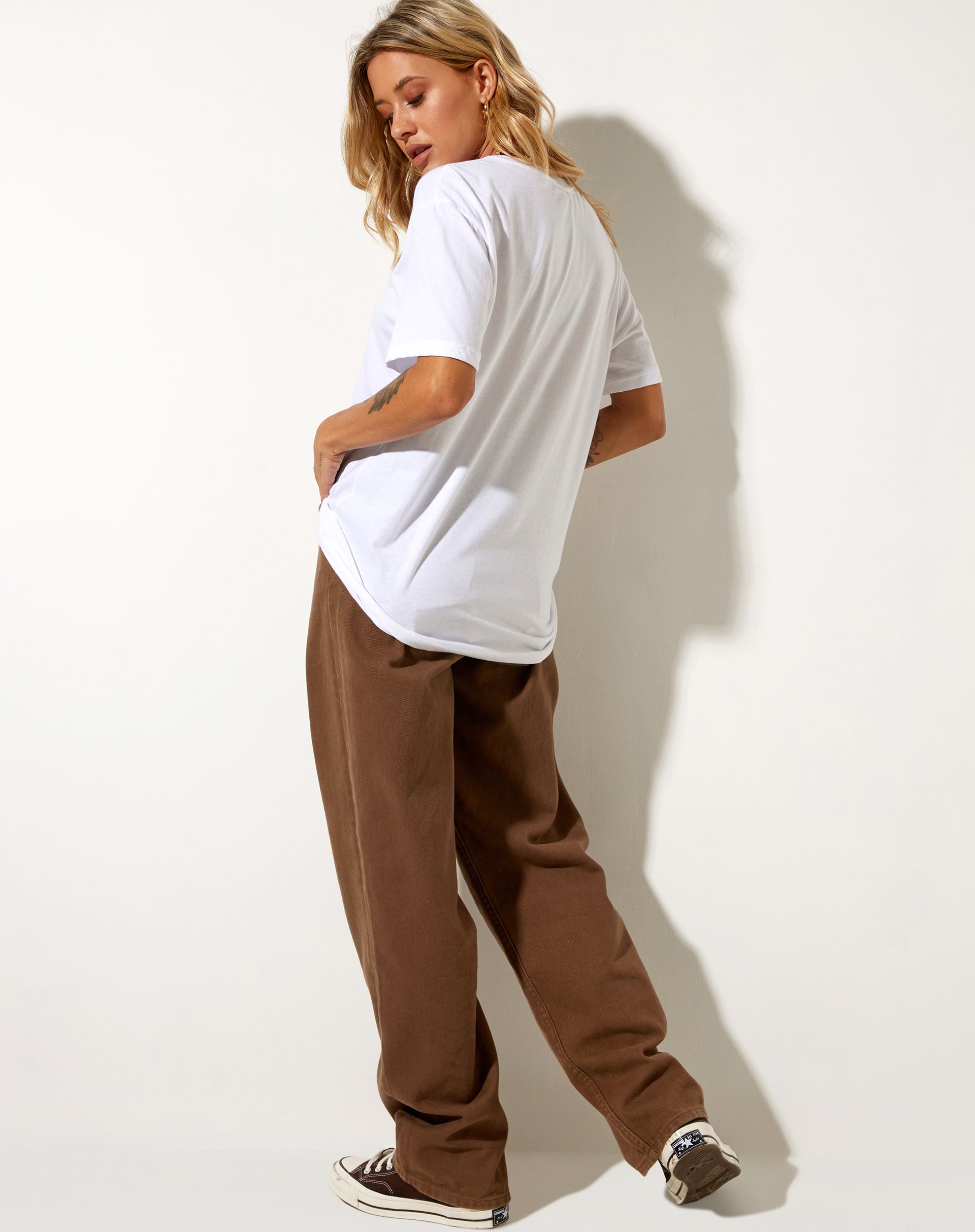 Imagen de Oversize Basic Tee in White Champignons