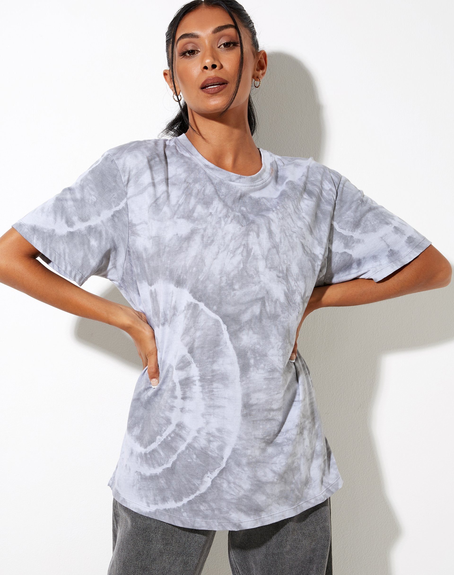 Imagen de Oversize Basic Tee in Lunar Rock Radial Tie Dye