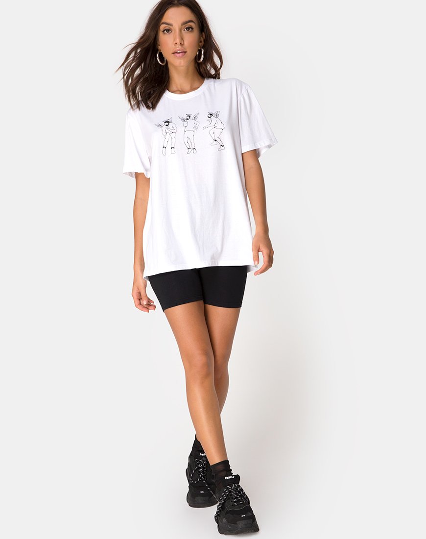 Imagen de Oversize Basic Tee in White with Dancing Drake