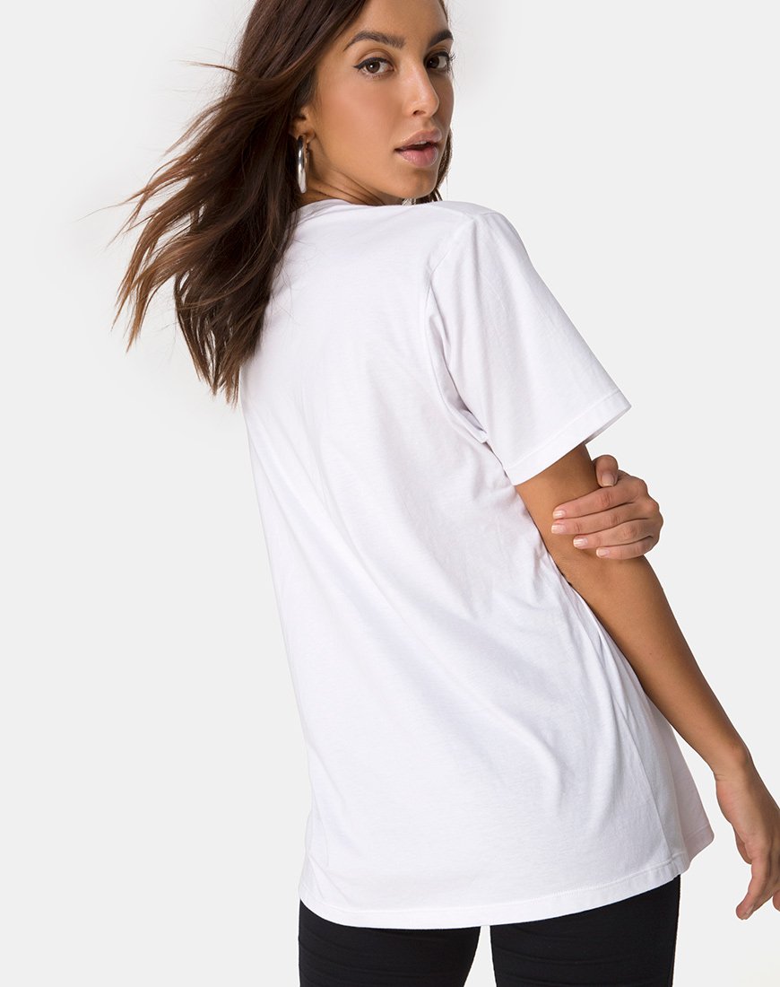 Camiseta básica oversize en blanco con Dancing Drake