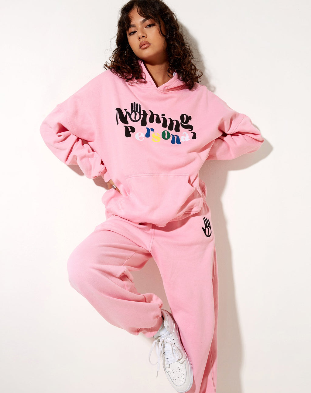 Sudadera con capucha oversize en rosa peonía Nothing Personal
