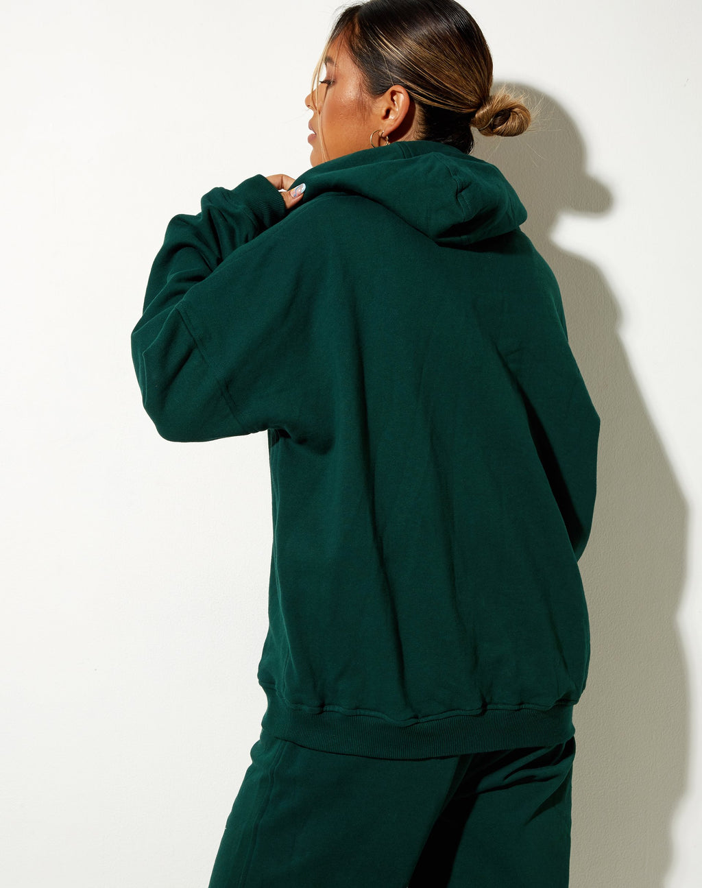 Sudadera oversize con capucha en verde botella Cupido Embro