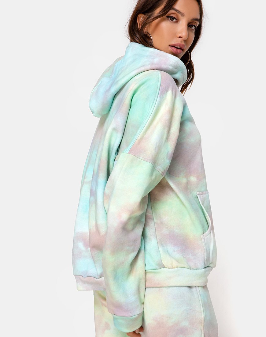 Sudadera oversize con capucha en tonos pastel