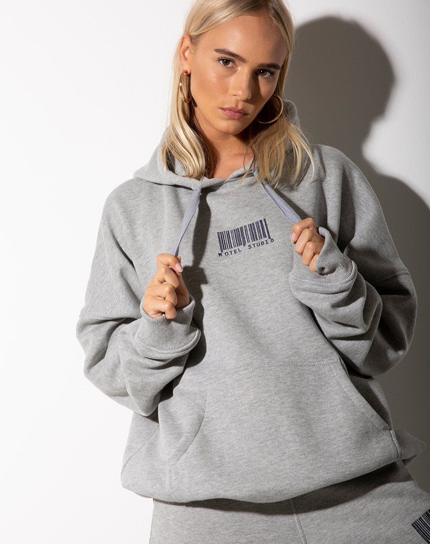 Imagen de Oversize Hoody in Greymarl Motel Barcode Embro