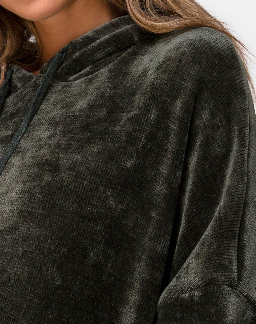 Imagen de Oversize Hoody in Chenille Olive