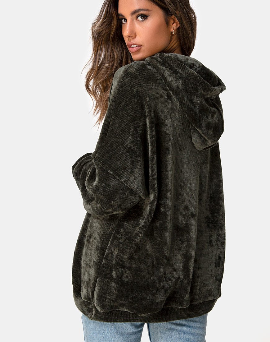 Imagen de Oversize Hoody in Chenille Olive