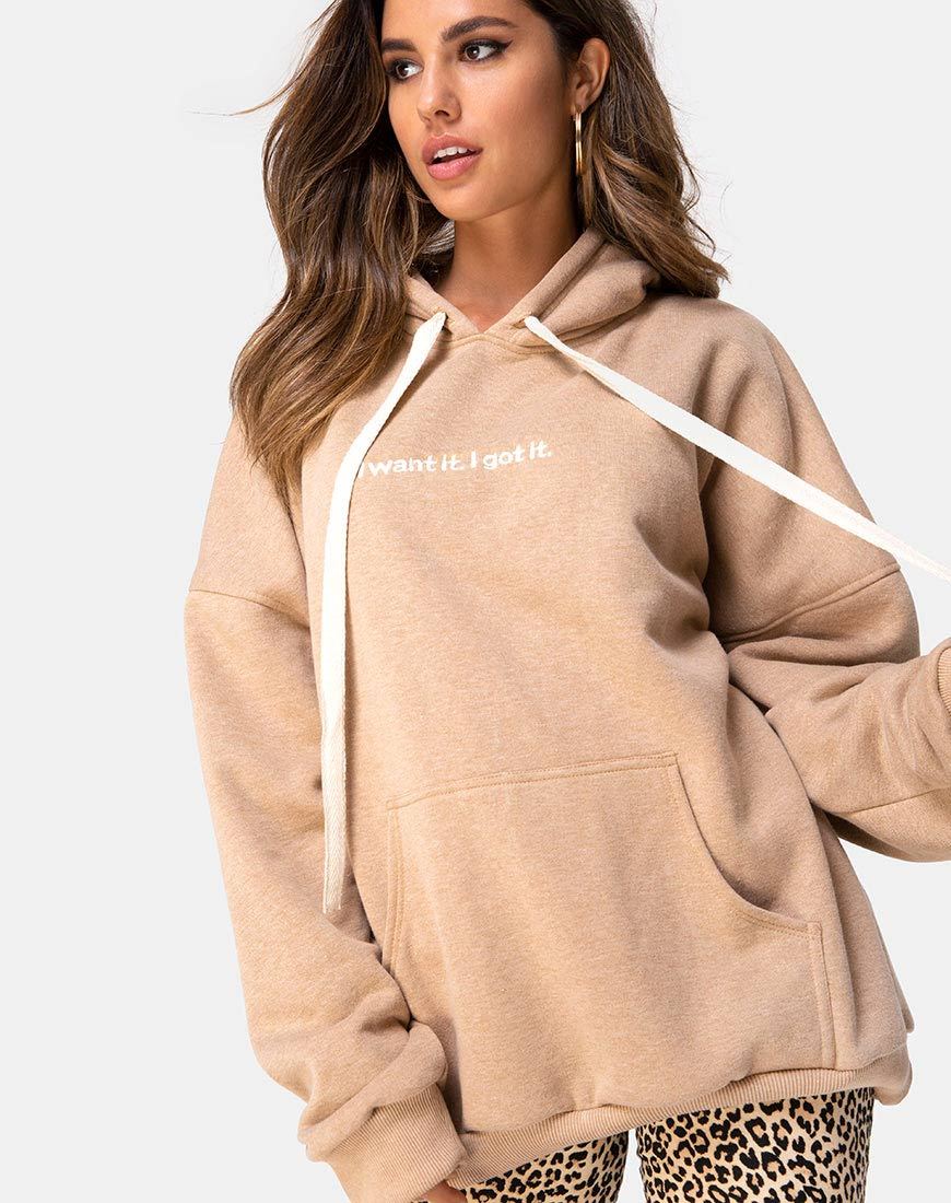 Imagen de Oversize Hoody in Tan I Want it Embro
