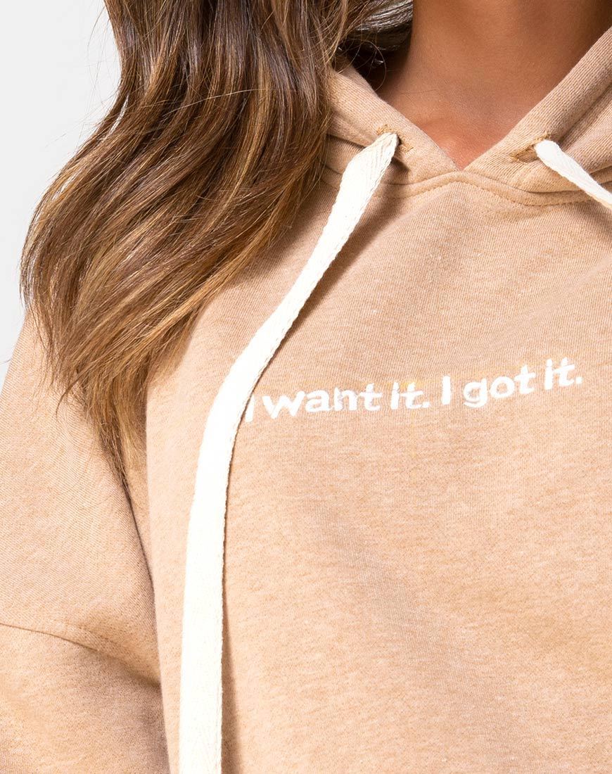 Imagen de Oversize Hoody in Tan I Want it Embro