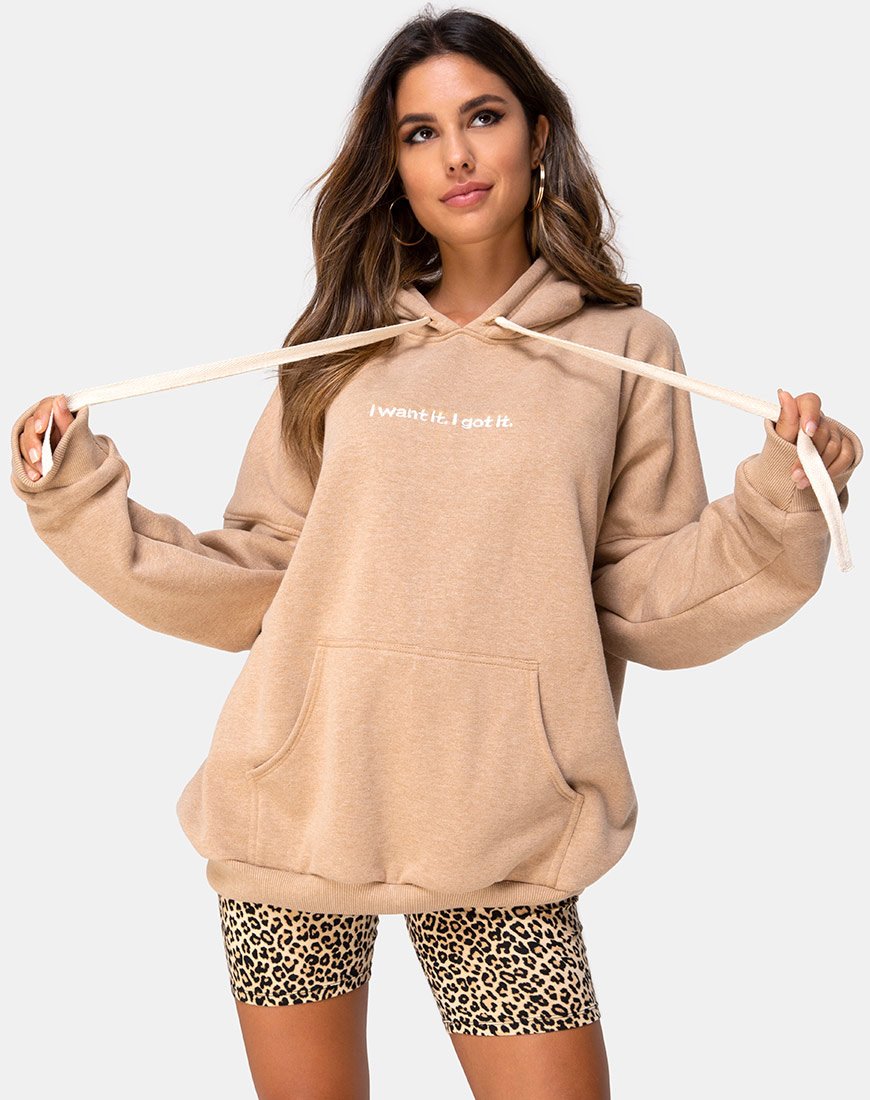 Imagen de Oversize Hoody in Tan I Want it Embro