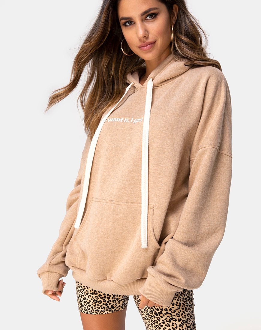 Imagen de Oversize Hoody in Tan I Want it Embro